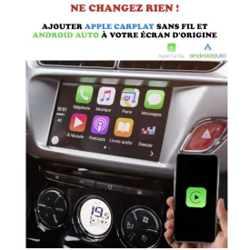 Android Auto Apple Carplay Citroen DS3 Boitier Adaptateur Sans Fil Wifi USB Module Pour Ecran Autoradio Voiture D'origine