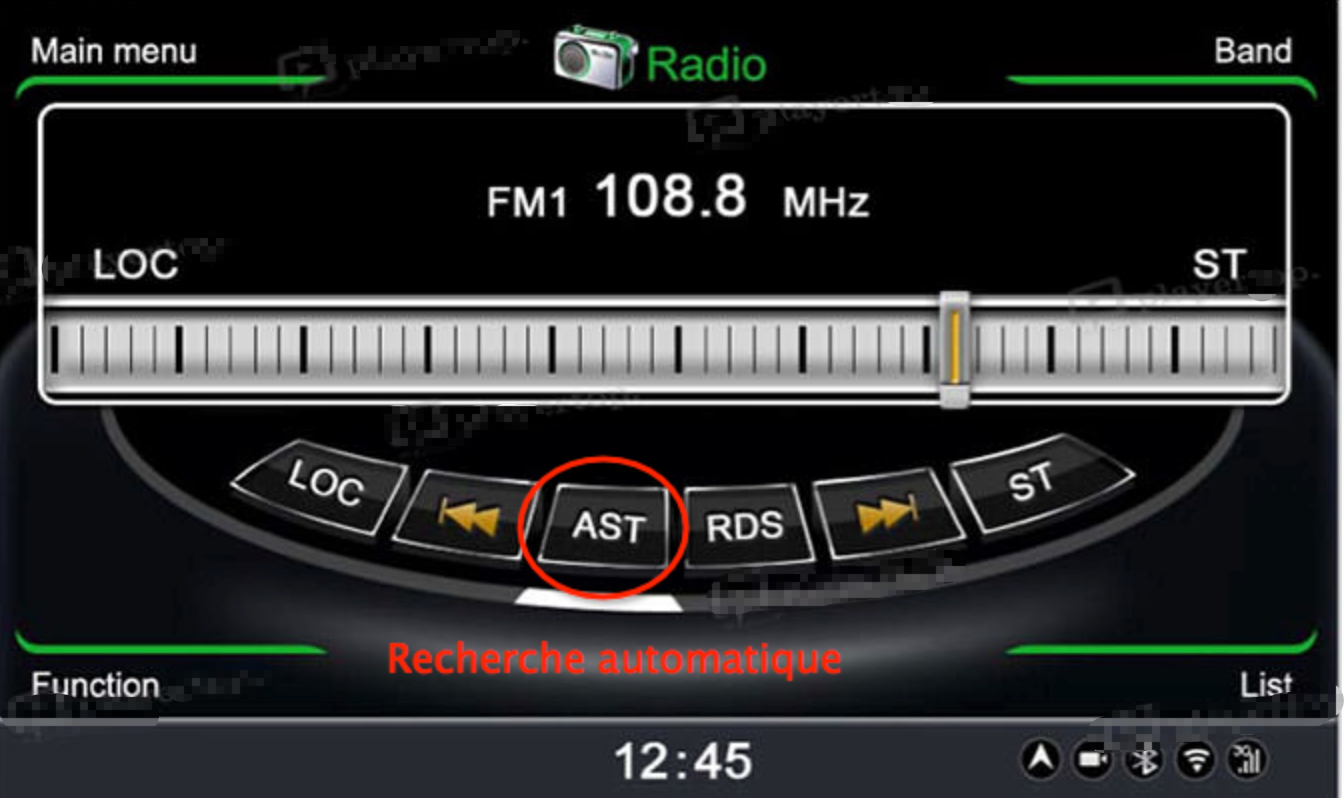 autoradio reglage rds fm